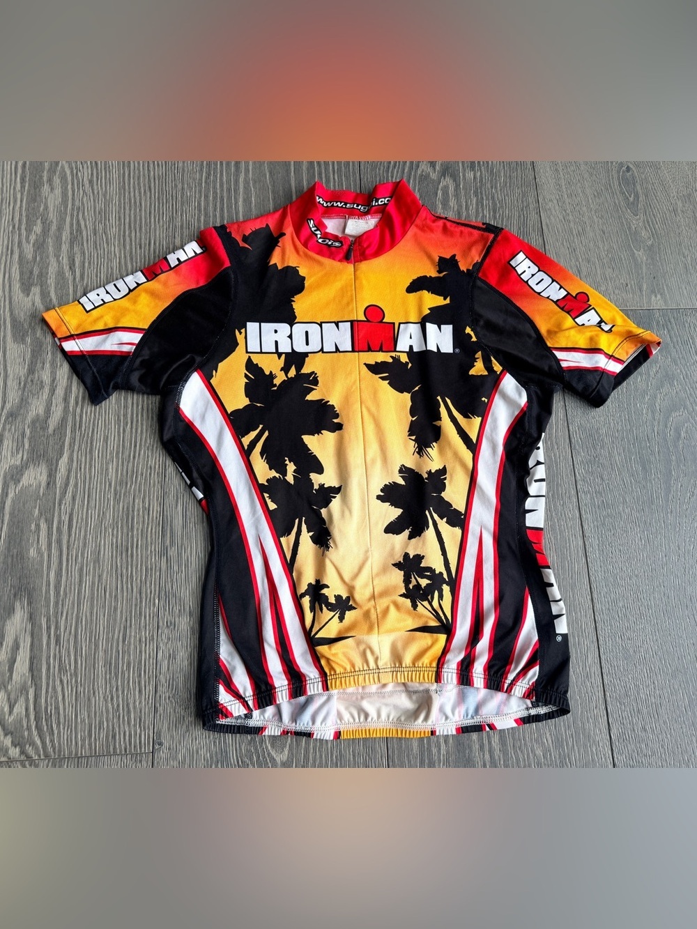 Sugoi Ironman 70.3 Florida Cycling Jersey Palm Tree Design Size XS
